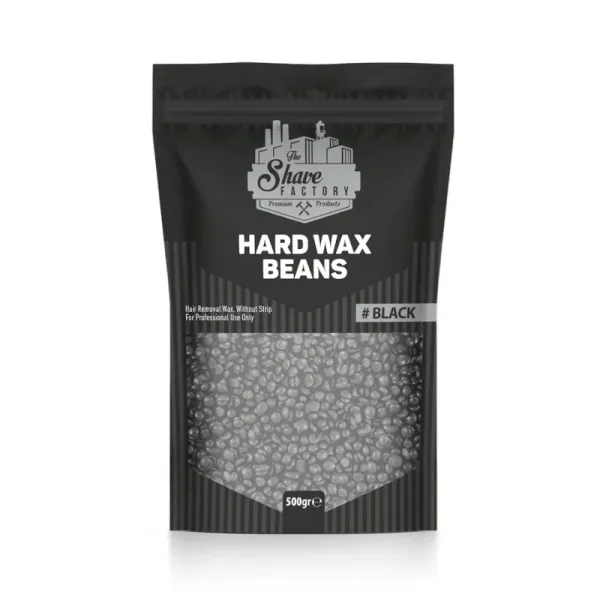 The Shave Factory - Hard Wax Beans Black - Twardy Wosk Do Depilacji w czarnym kolorze 500g