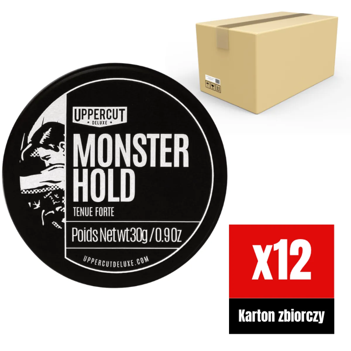 Uppercut Deluxe - Monster Hold - Woskowa pomada do włosów KARTON 12x30g