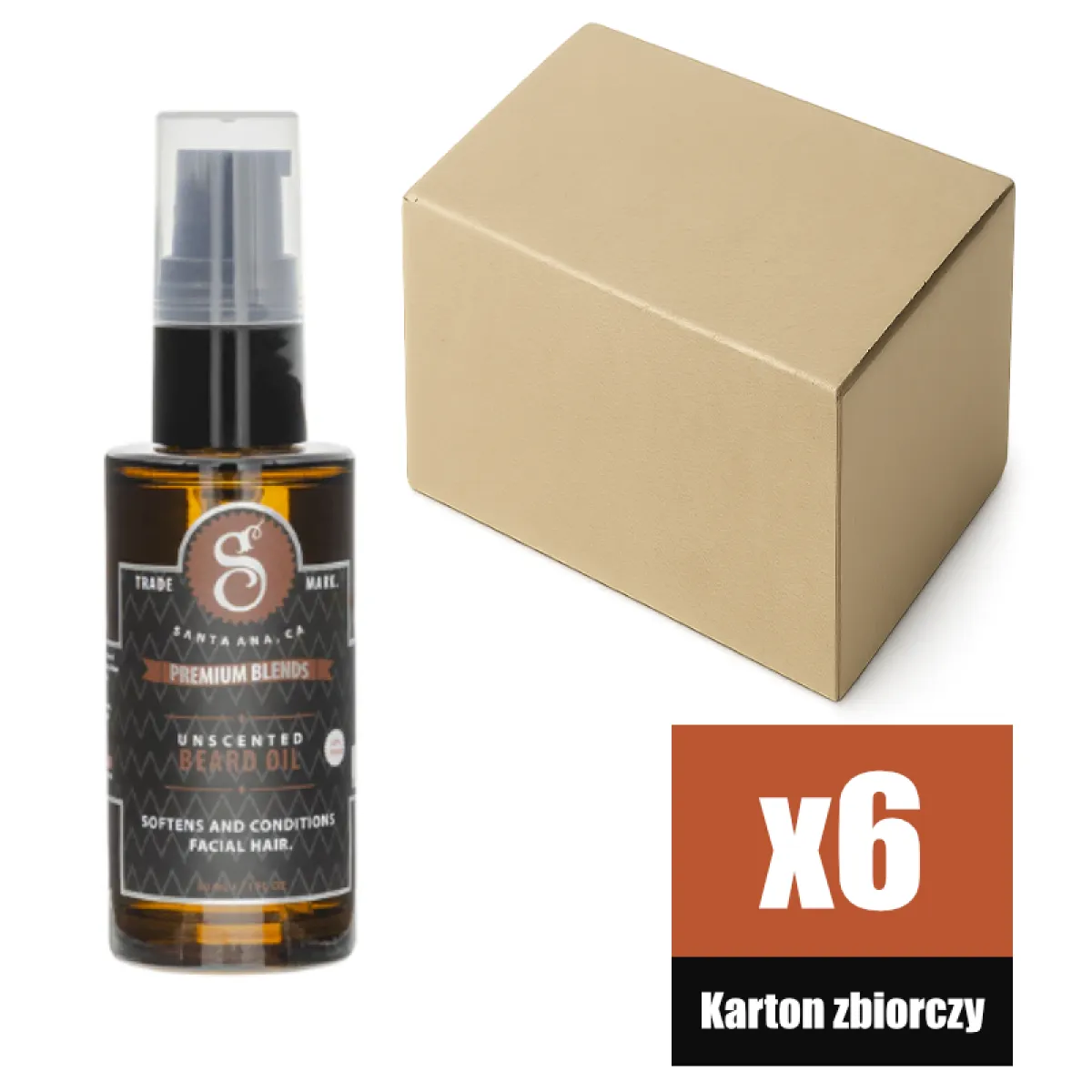 Suavecito - Premium Blends Unscented - Olejek do brody KARTON 6x30ml