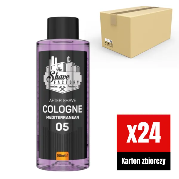 The Shave Factory - Mediterranean 05 After Shave Cologne - Perfumowana Woda Kolońska po Goleniu KARTON 24x500ml